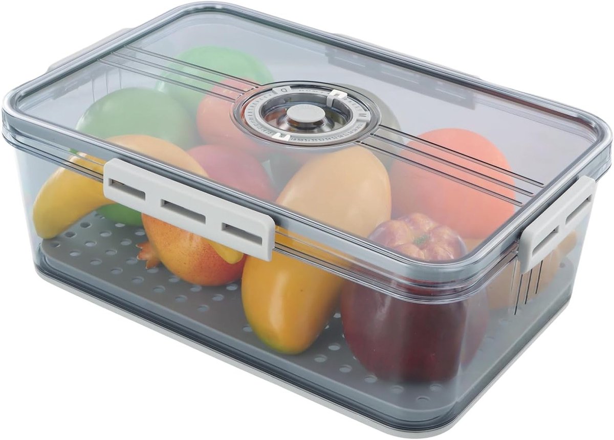 Grote Plastic Brooddoos met Deksel en Timer, Ideaal voor Brood, Koekjes en Donuts