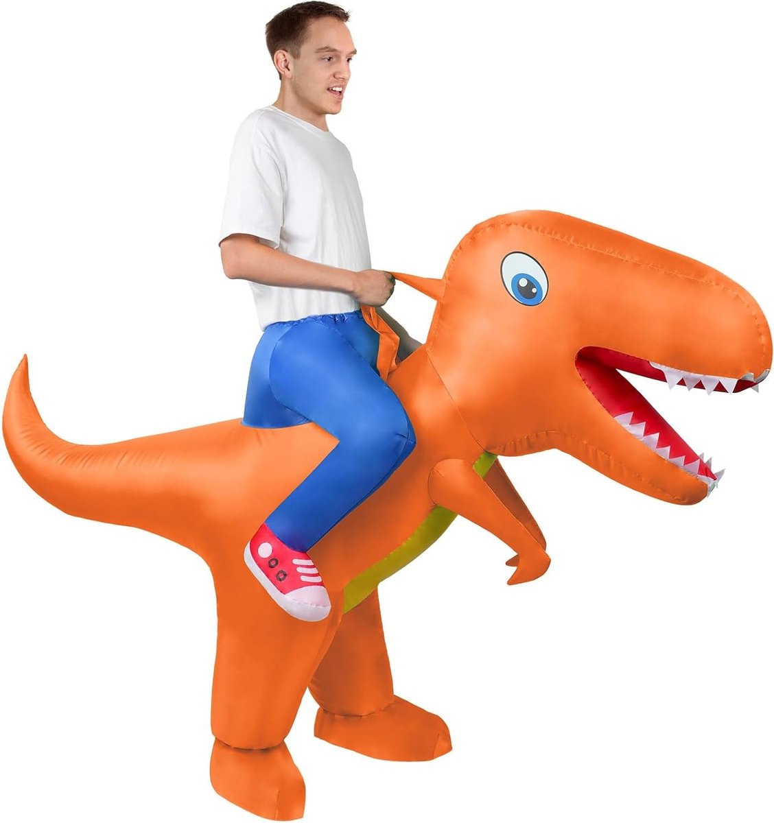 Luxe Opblaasbare T-Rex Dinosauruskostuum voor Volwassenen en Kinderen, Grappige Halloween Outfit voor Cosplay en Feestjes