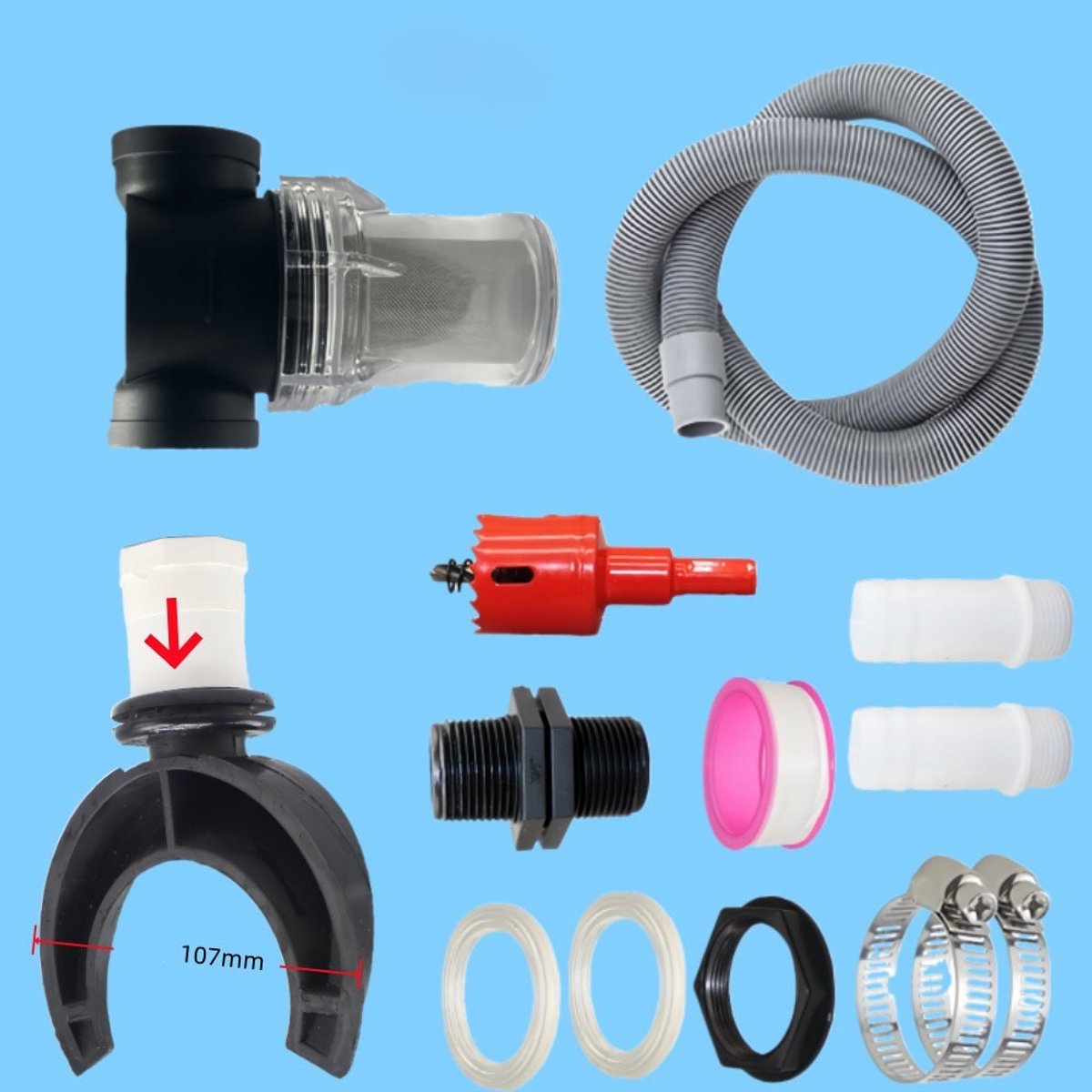 13 stuks - verbindingsset regenton - Verbindingsstuk voor regenton - Wateropvang Systeem - water opvang systeem voor kassen - tuinwatering systeem- Voor Tuinirrigatie & Opslag - voor Regenton Watertanks Cisternes
