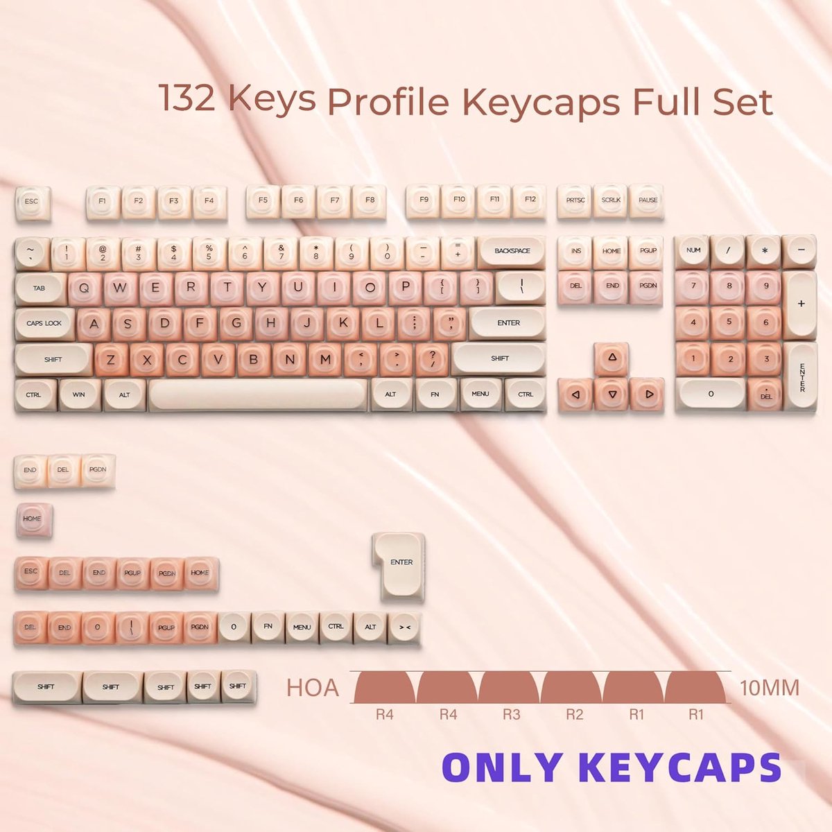 Draadloos Toetsenbord Keycaps - Roze thumbnail 2