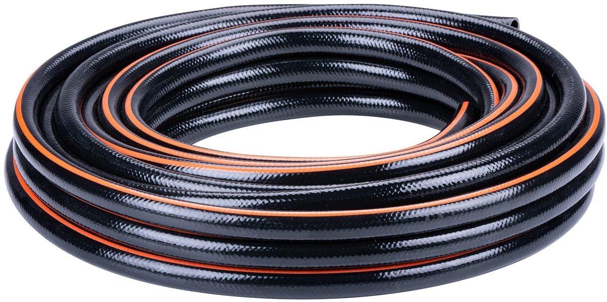Jhubersproducts - Tuinslang - 15 meter - Duurzaam pvc - Zwart/oranje - Tuinirrigatie - Geschikt voor elke standaardkraan - 13 mm diameter