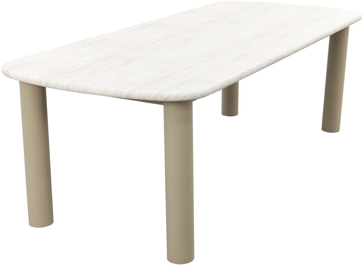 Milan dining tuintafel met travertine look 240x100 cm. - Latte - Op=Op
