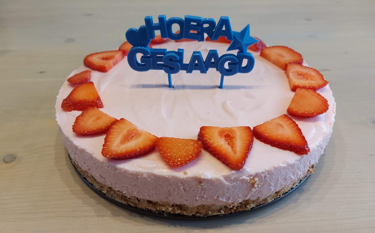 Caketopper Hoera Geslaagd donker groen