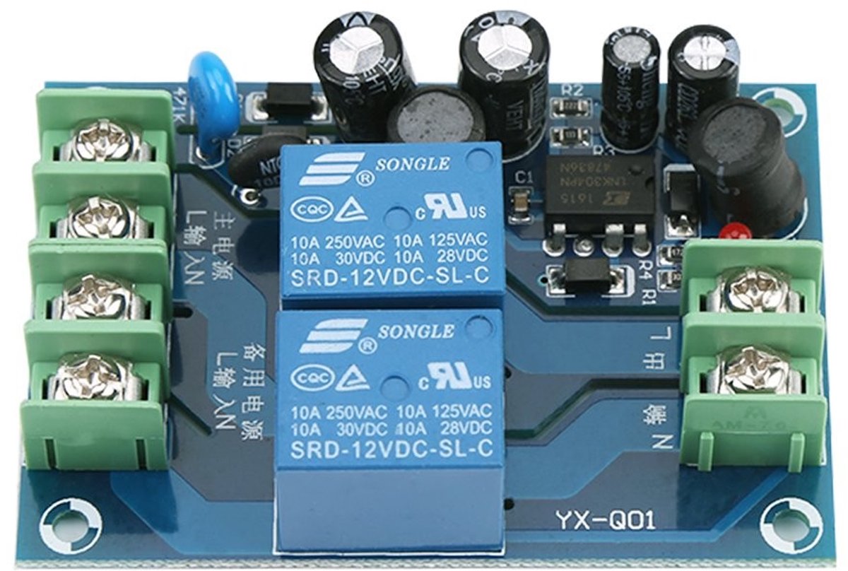 Allecto - Dubbele Voedingsschakelaar - Automatisch - AC 85-240V 10A - Ononderbroken Stroomvoorziening - Betrouwbaar en Veilig - Geschikt voor Appar...