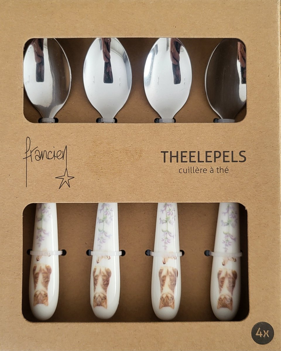 4 Theelepeltjes Francien Katten - 4 theelepels