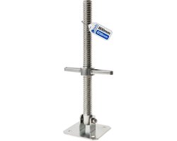GeZu Impex Steiger spindel Ø 38 x 800 mm | SW | Set van 1 Gegalvaniseerd zwenkbaar verstelbare voetspindel