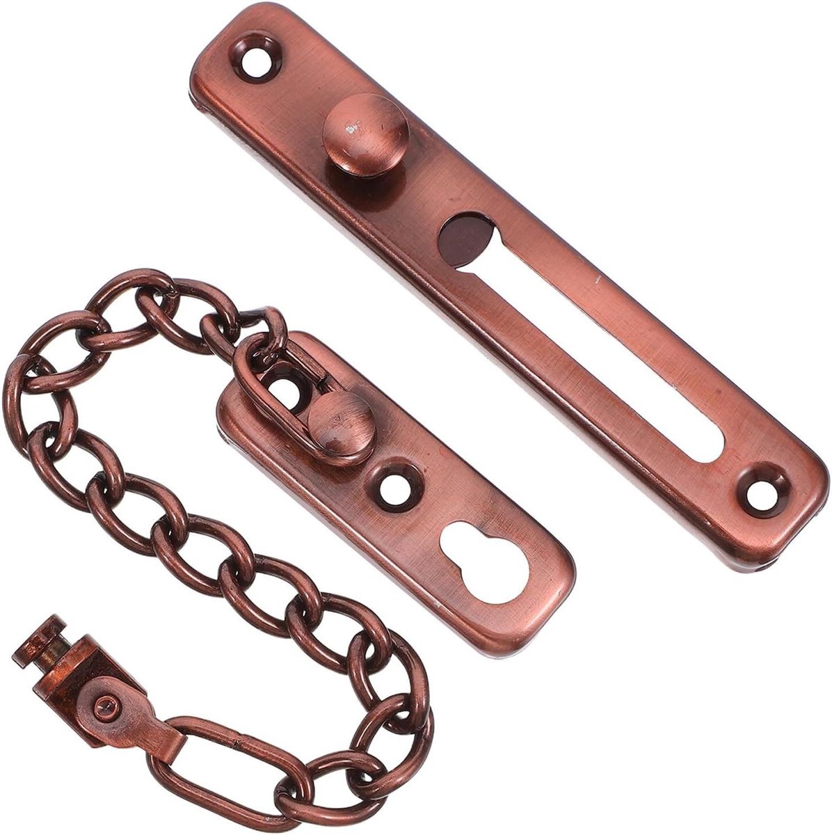Deur Beveiliging - Veiligheidsketen - Extra Veiligheid - Eenvoudige Installatie - 12.5 cm - Bruin