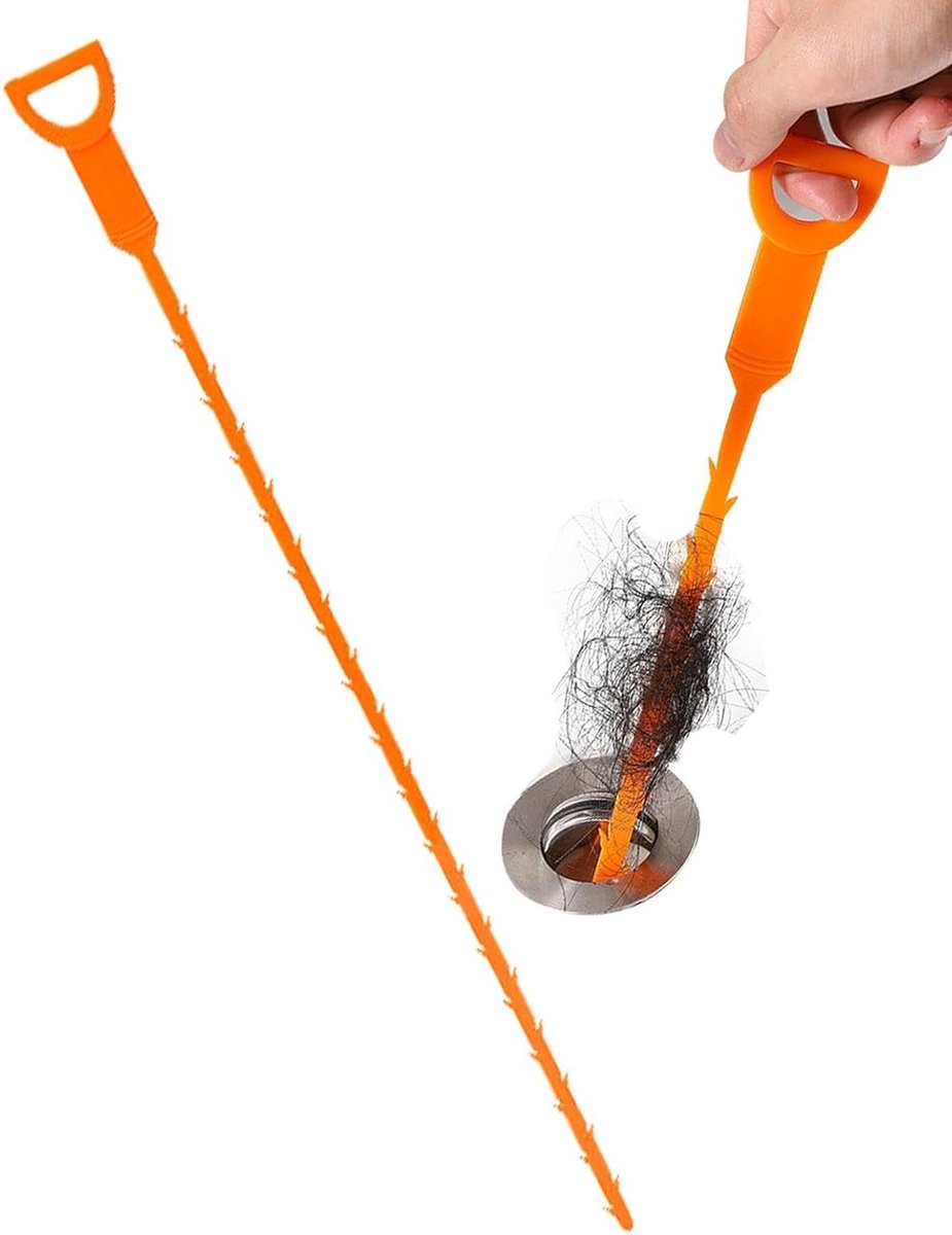 Afvoerverstopper - Gootsteenontstopper - Verstopping Verwijderen - Flexibel Ontwerp - 50.5 cm - Oranje