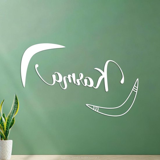 Beschrijfbare sticker - Karma woorden - Muur decoratie - Beschadigt muur niet - 54 x 868 cm - Wit