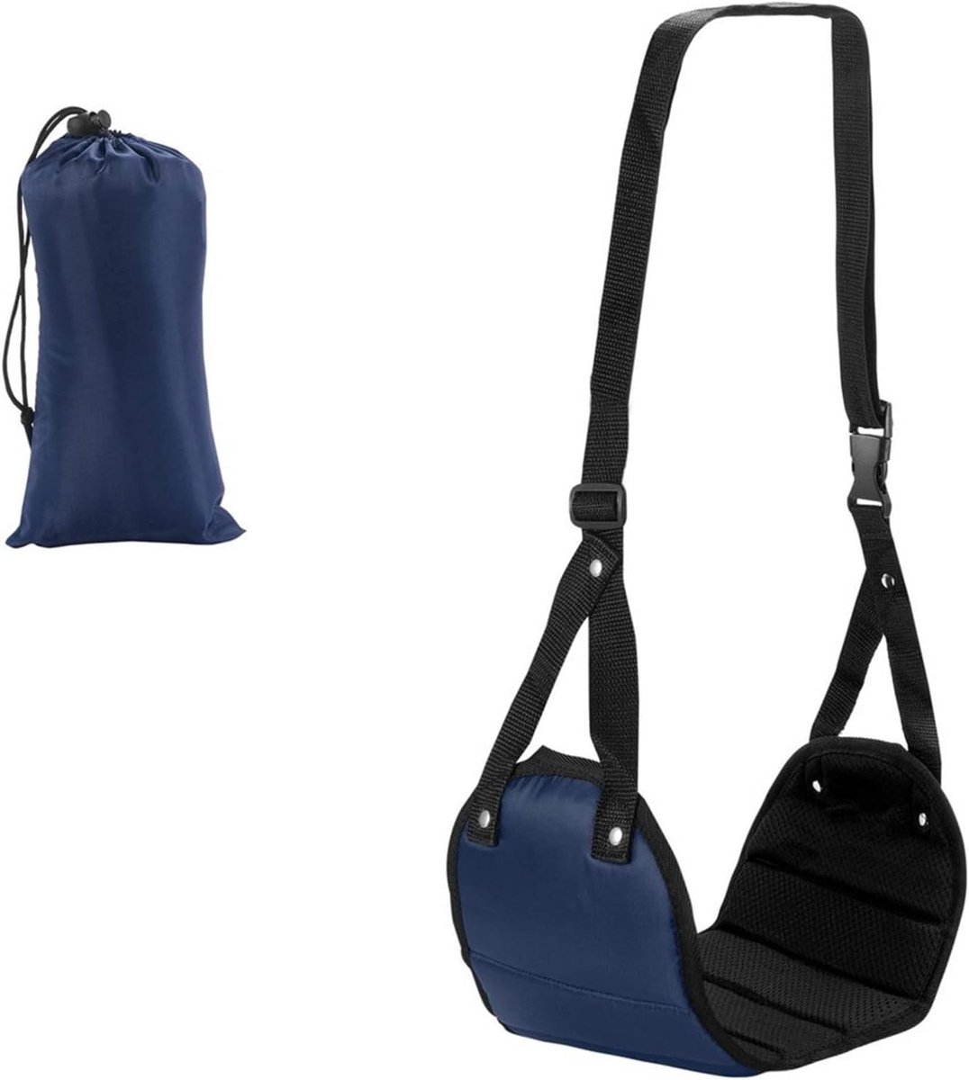Vliegtuig Voetsteun - Reis Hangmat - Comfortabel Reizen - Lichtgewicht Ontwerp - 300 g - Diepblauw
