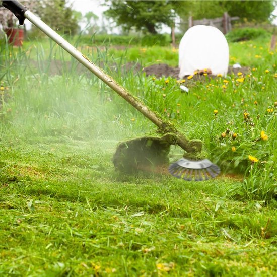 8 Grastrimmerkop, massief stalen trimmerdraadborstelkop, tuin grasmaaierwiel onkruidscheermessen voor bosmaaier bevestiging vervanging — afbeelding 3