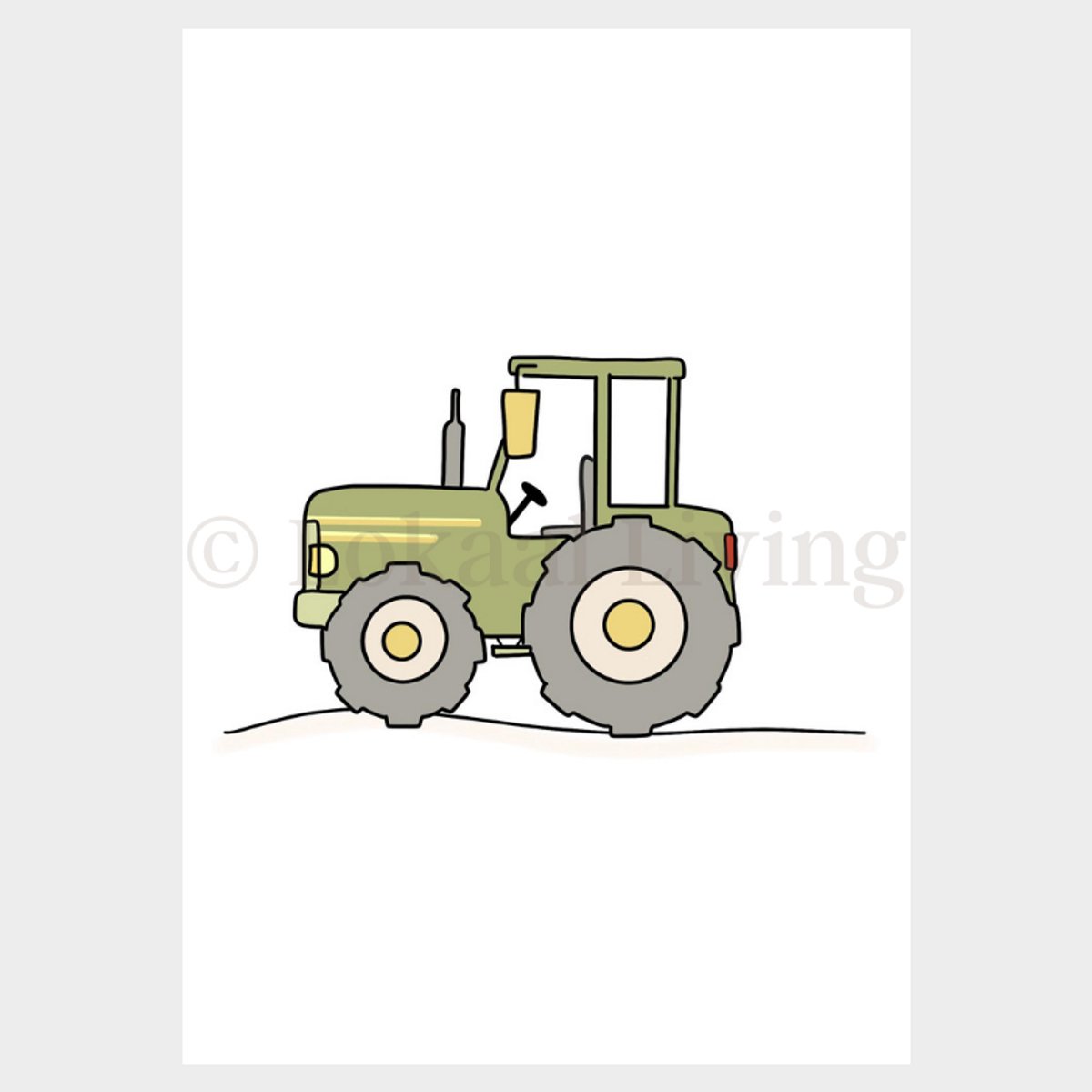 Lokaal Living a4 poster - Trekker illustratie - Hollands thema - boerderij - babykamer - kinderkamer