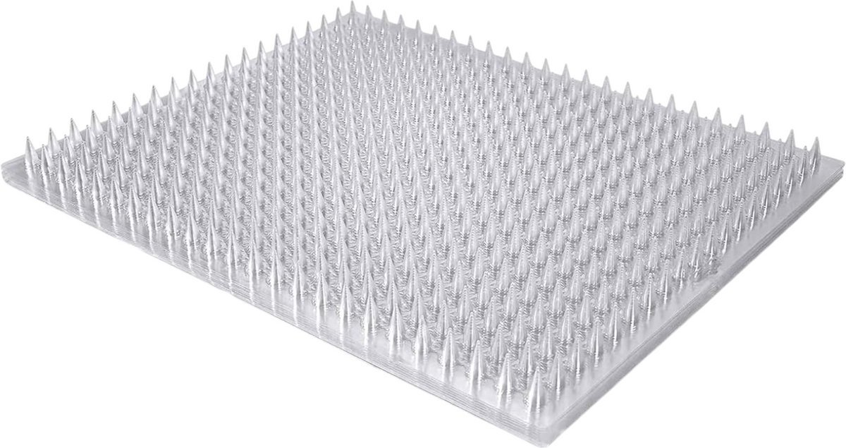 Kattenverjager Afweermatten Set – 16 Stuks Kattenafweer Mat 40x33 cm – Kattenwering Tuin, Balkon & Schutting – Anti Katten Mat – Kattenschrik – Transparante Antiklimstrips