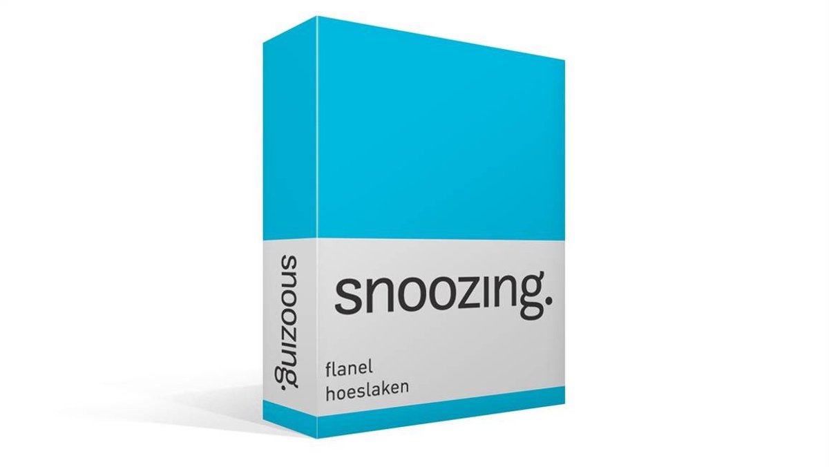 Snoozing - Flanel - Hoeslaken - Lits-jumeaux - 160x220 cm - Turquoise