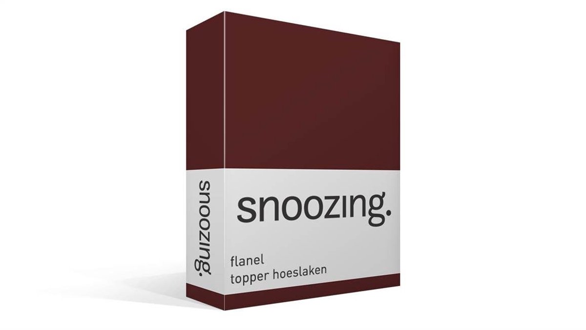 Snoozing Flanel - Hoeslaken - Topper - Tweepersoons - 120x200 cm - Aurbergine Aubergine