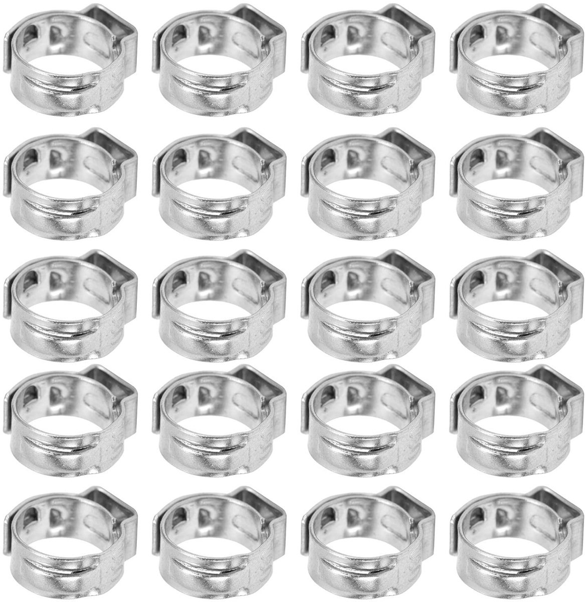 Golden crown - Slangklemmen - Roestvrij staal - Verstelbare dubbele draad slangklem - 20 stuks - Industrieel en huishoudelijk gebruik - 9,6-11,3 mm