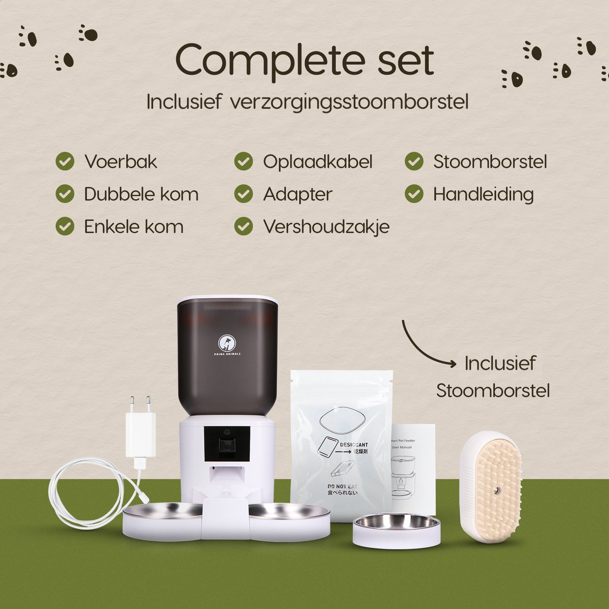 Automatische Voerbak Kat en Hond 7L – Voerautomaat met Camera – Full HD 1080P – Two-Way Audio – Enkele Voederbak – Slimme Voerdispenser – App-bediening – Voerschema Instellen – Kattenvoerbak Automatisch – Smart Pet Feeder – Prime AnimalZ – Wit thumbnail 7