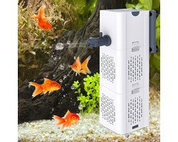 Golden crown - Aquarium filter - Filter voor 60l aquarium - Helder water - Zwart of wit of grijs - Energiezuinige aquariumpomp - Geschikt voor garnalen ...