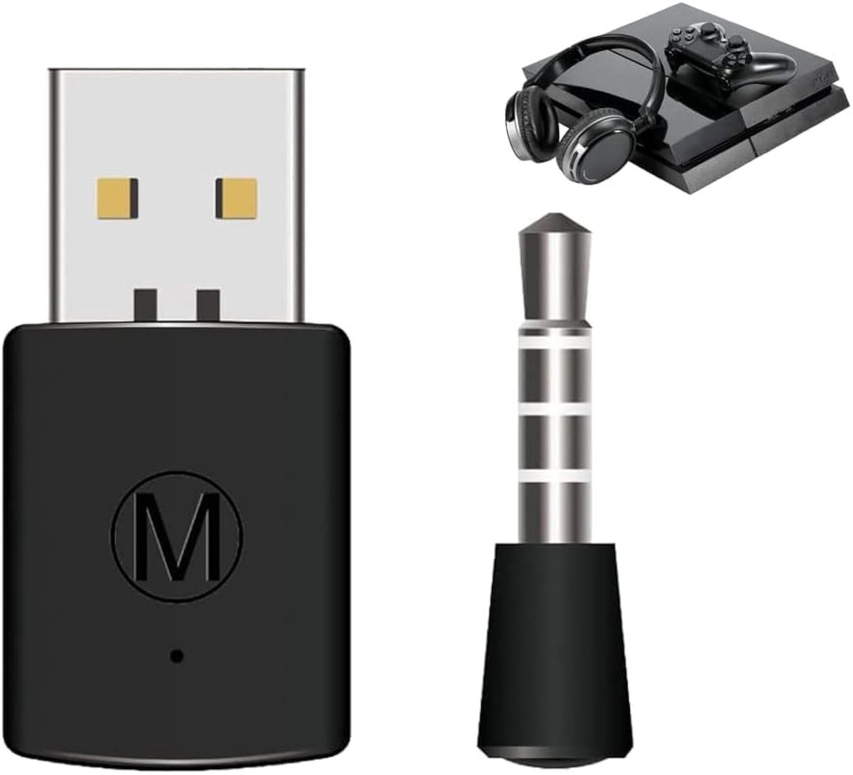 PS4 Bluetooth Adapter - Mini USB Dongle voor Draadloze Hoofdtelefoon