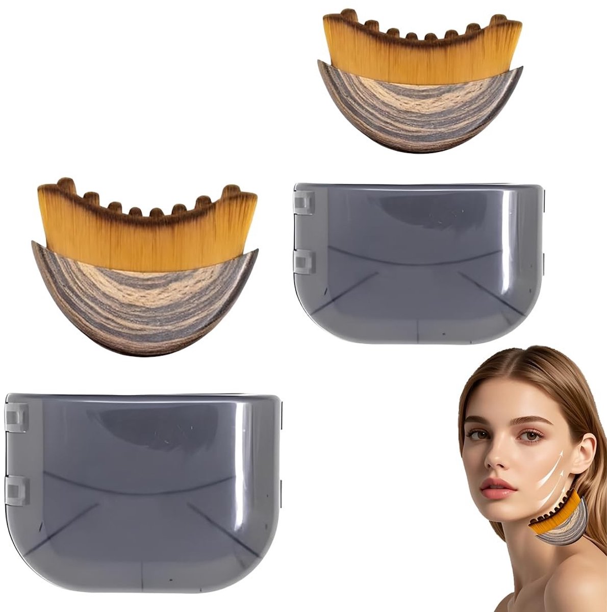Set van 2 Lymfatische Ontgifting Gezichtsborstels - Voor Contour en Drainage