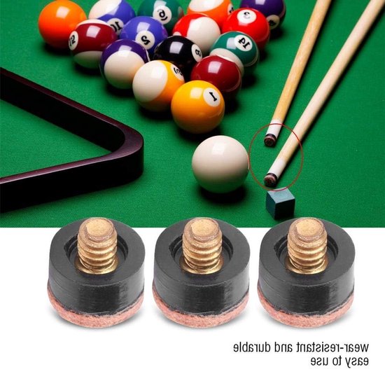 Kwalitatieve biljartkeu tips, 10 stuks, geschikt voor poolbiljart, diverse maten 10mm-13mm van Merkloos — afbeelding 2
