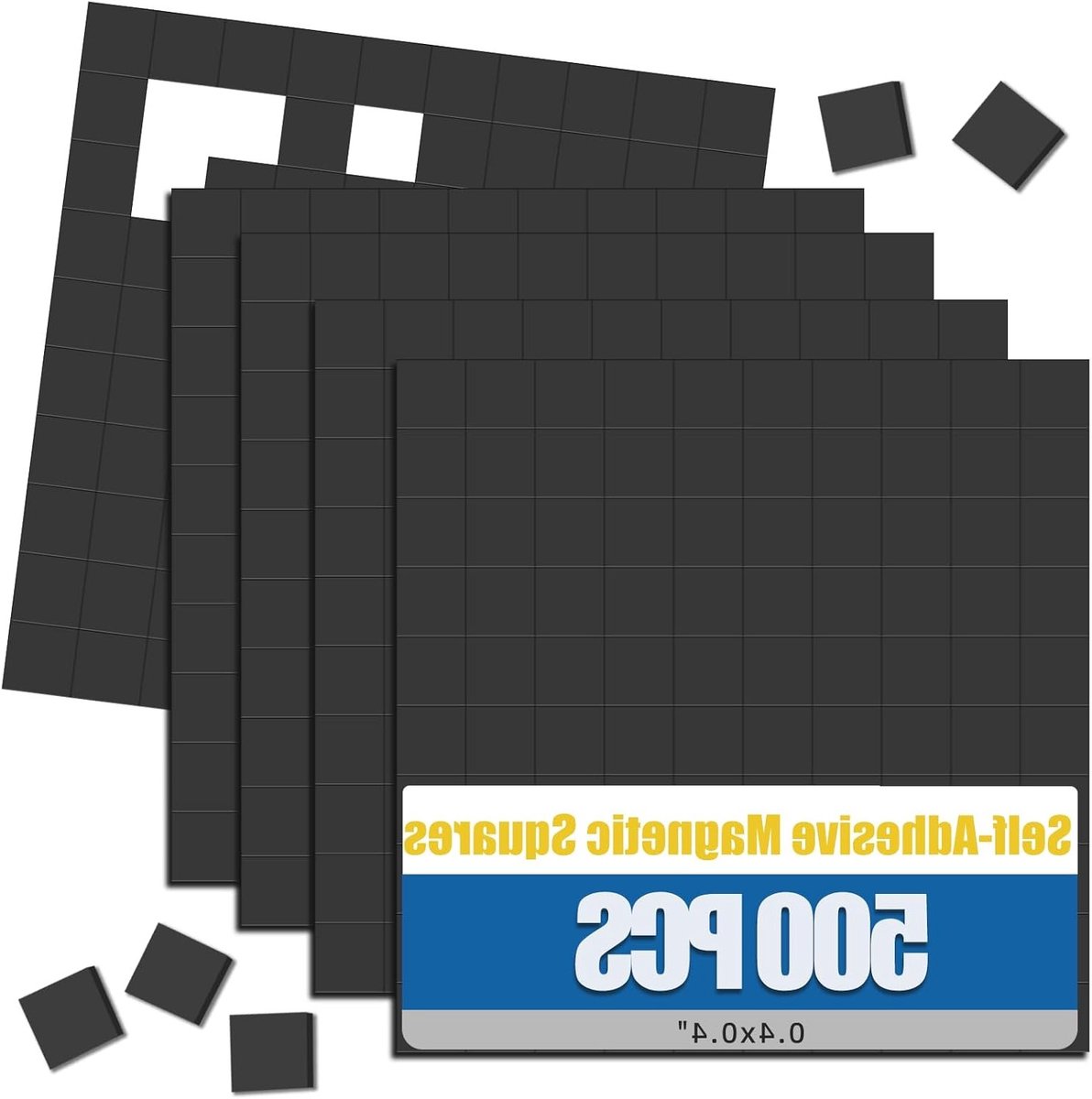 Set van 500 Zelfklevende Magnetische Platen 10 x 10 mm voor School, Kantoor en Creatieve Projecten, Ideaal voor Foto's en Whiteboards