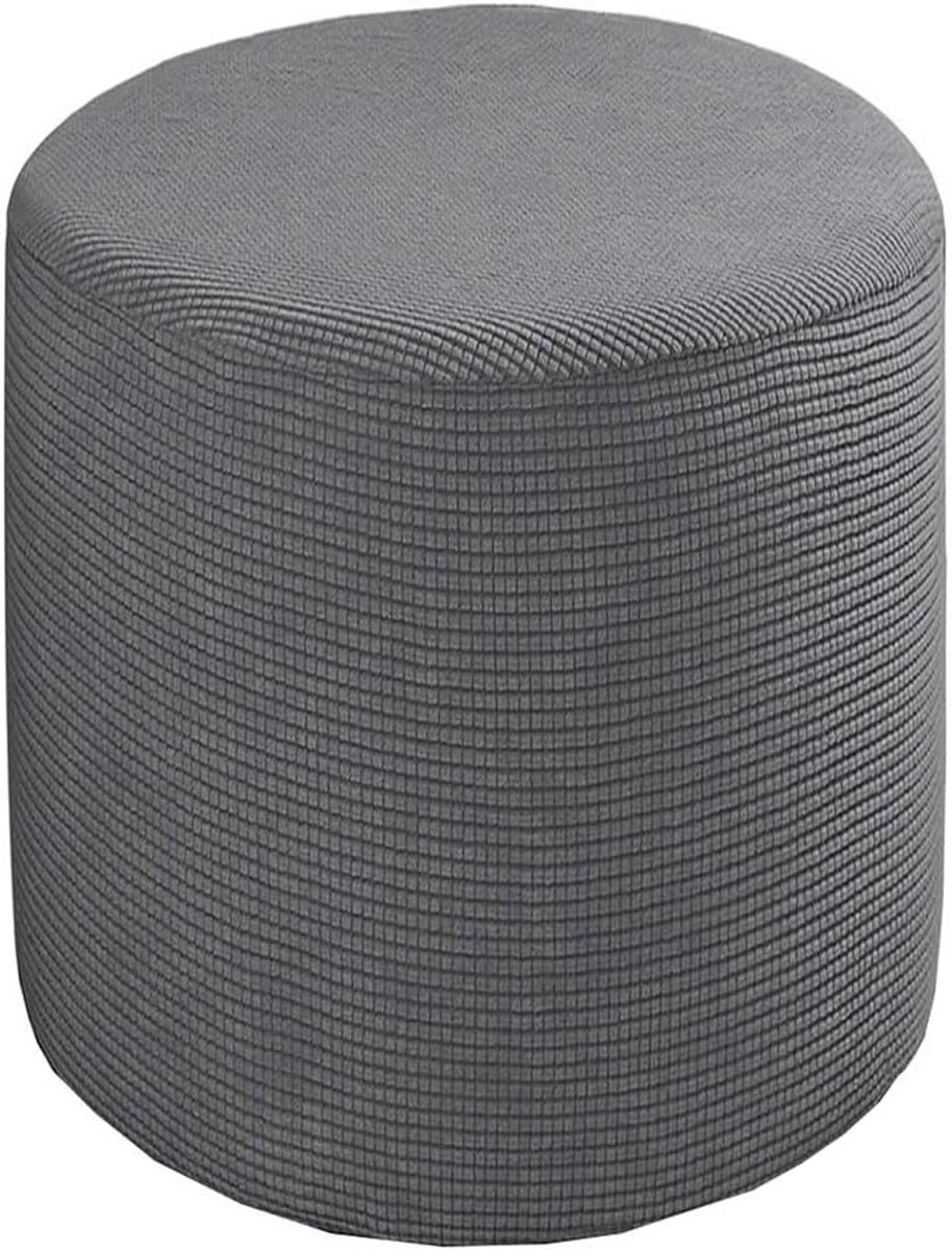 Ottomaanse Slipcover - Voetenbank Protector - Meubels Beschermen - Elastische Bodem - Diameter 70cm - Geruit