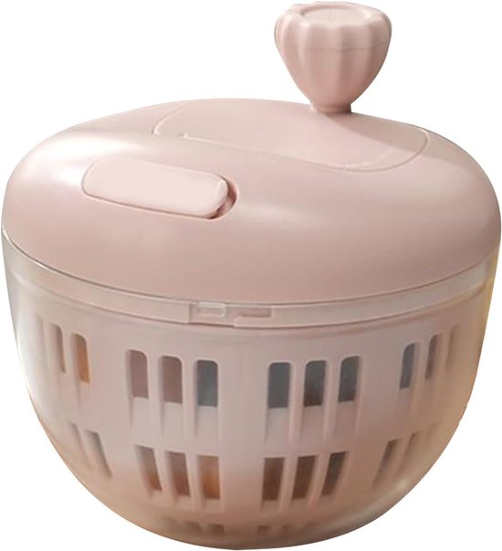 Slacentrifuge Handmatig - Groente Droger - Salades Maken - Compact Ontwerp - 800 ml - Roze — afbeelding 5