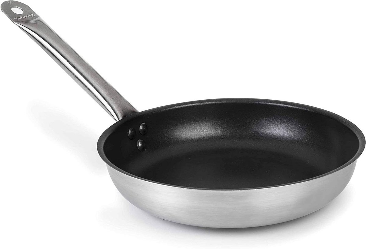 Koekenpan - Koekenpan met antiaanbaklaag - Koken en bakken - Roestvrijstalen constructie - 20 cm - Veelkleurig