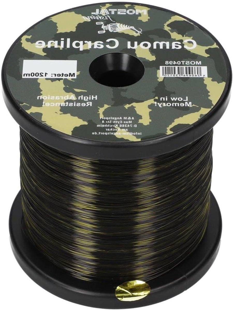 Camou Carpline Vislijn - Monofilament Koord - Vissen Karper - Zacht Oppervlak - 038 mm 163 kg - Camouflage