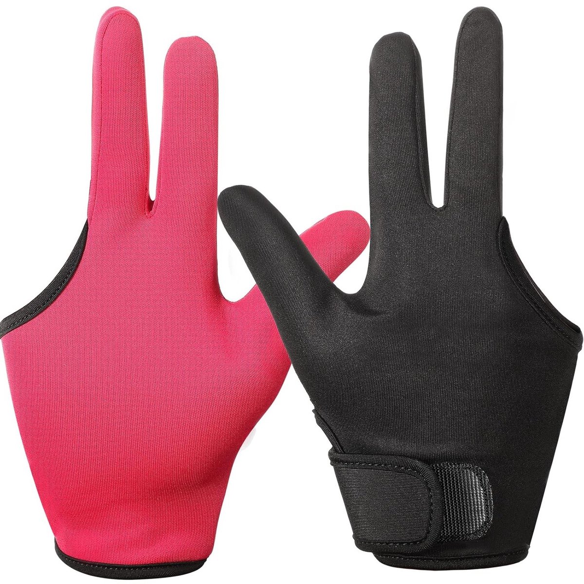 2 Stuks Hittebestendige Haarstyling Handschoenen met 3 Vingers - Herbruikbare Krulbescherming voor Haarverf en Styling (Zwart, Roze)
