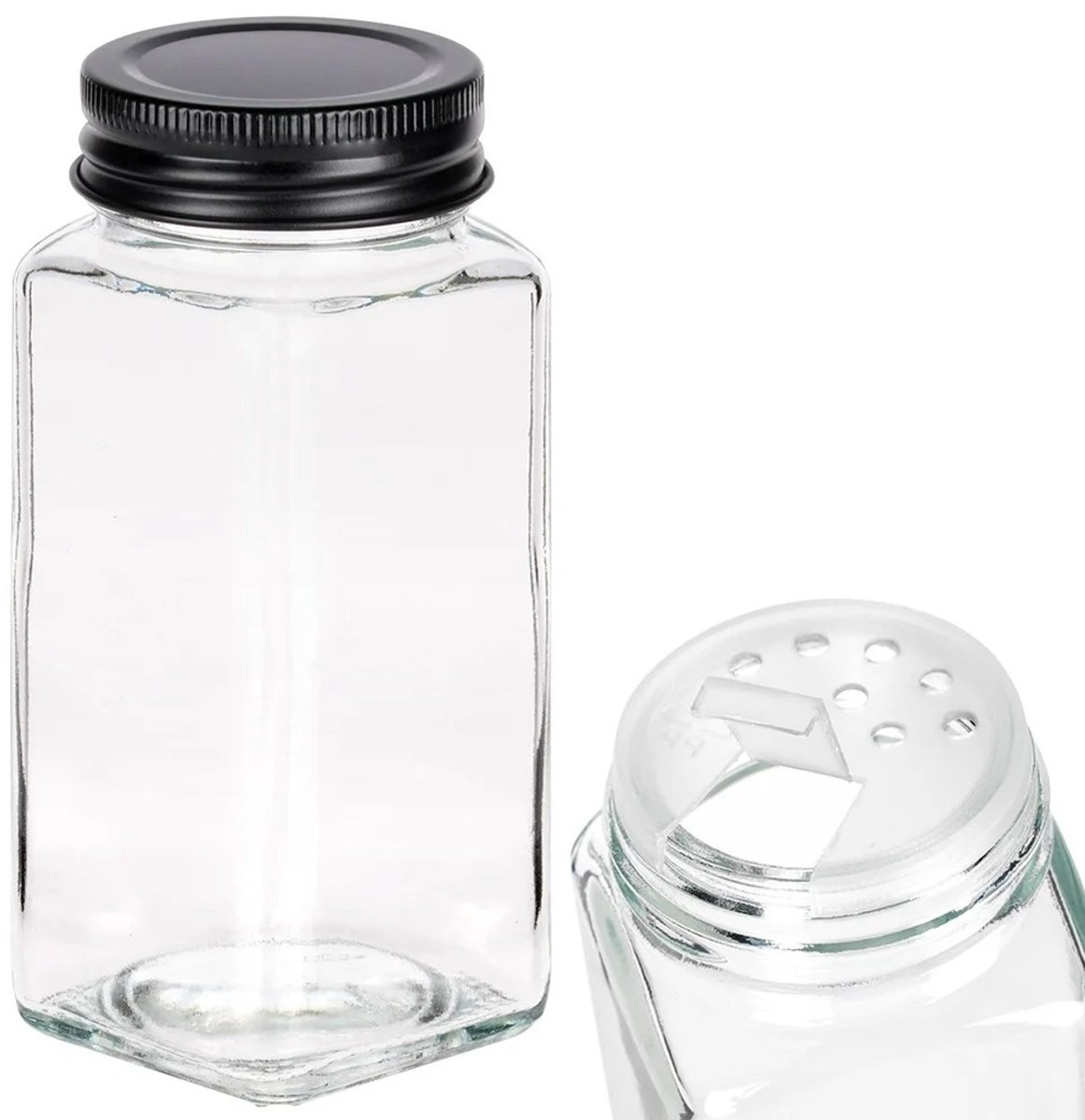 NordHaus Glazen Kruidenpotjes Set - Kruidenpotjes Glas - Specerijen Potjes - 24 Stuks met Stickers - 120 ml (4,5x4,5x10,5 cm)