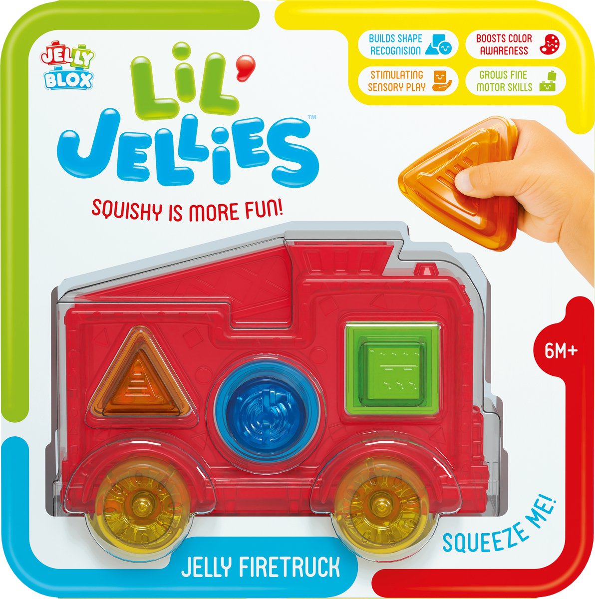 Goliath Lil’ Jellies Jelly Firetruck – Speelgoedvoertuig – Speelgoedauto – Educatief speelgoed – Sensorisch speelgoed – Speelgoed baby – Speelgoedbrandweerauto – BPA vrij – Pijnvrije ervaring – vanaf 6 maanden – Makkelijk schoon te maken