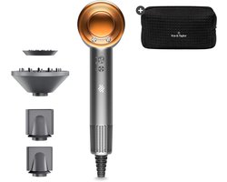 Ace & Taylor PrecisionAir High Speed Föhn - Ionische Haardroger met Diffuser - 1400W BLDC motor - Krachtige Luchtstroom - 3 Warmte- & 3 Snelheidsstanden - 5 Magnetische Opzetstukken - Lichtgewicht - Sandstone Gold (HB232)