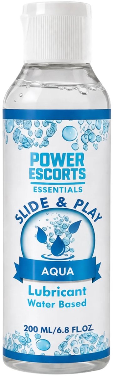 Power Escorts Water-Based Glijmiddel 200ml – Hydraterend, Langdurig & Niet Plakkerig – Veilig met Latex Condooms