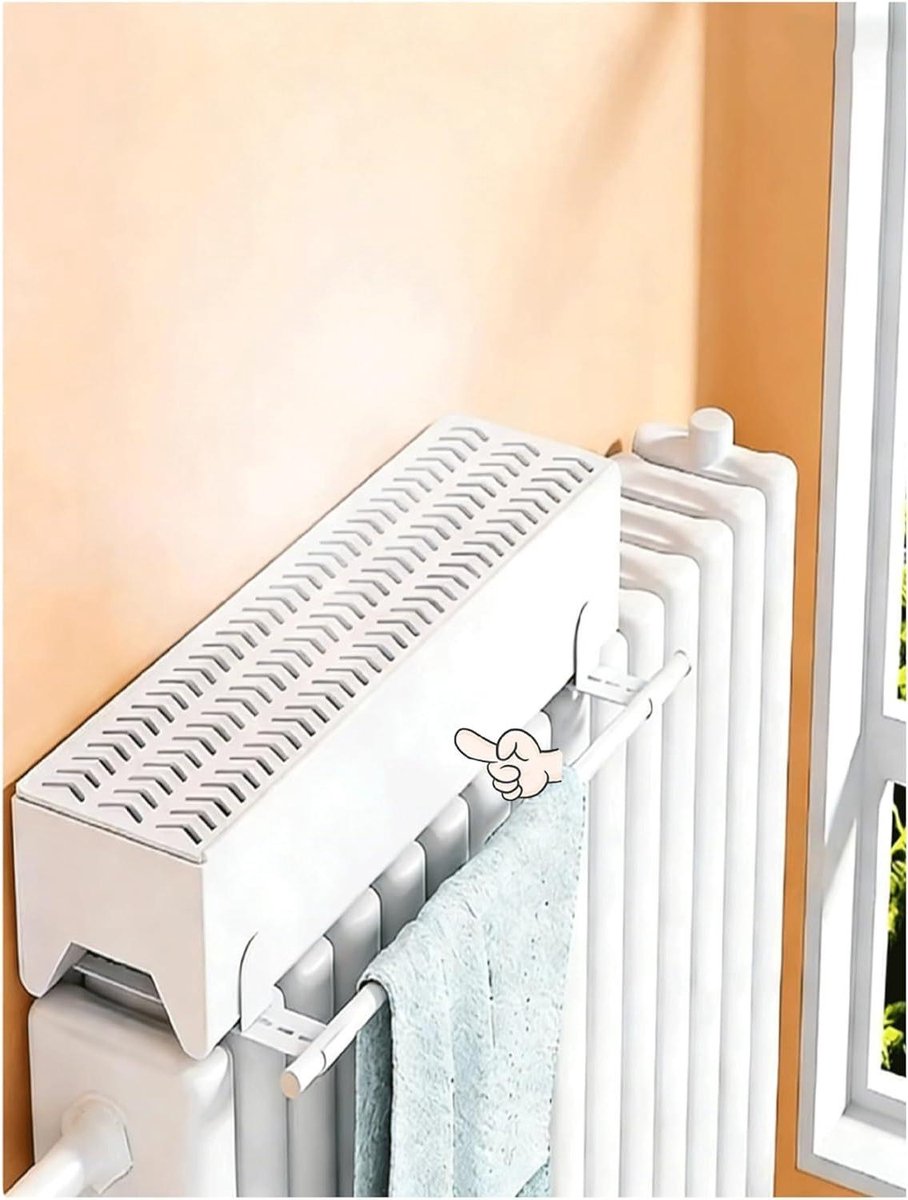 Luchtbevochtiger radiator - Verwarming accessoire - Droge lucht tegengaan - Geen elektriciteit nodig - 80 cm - Wit