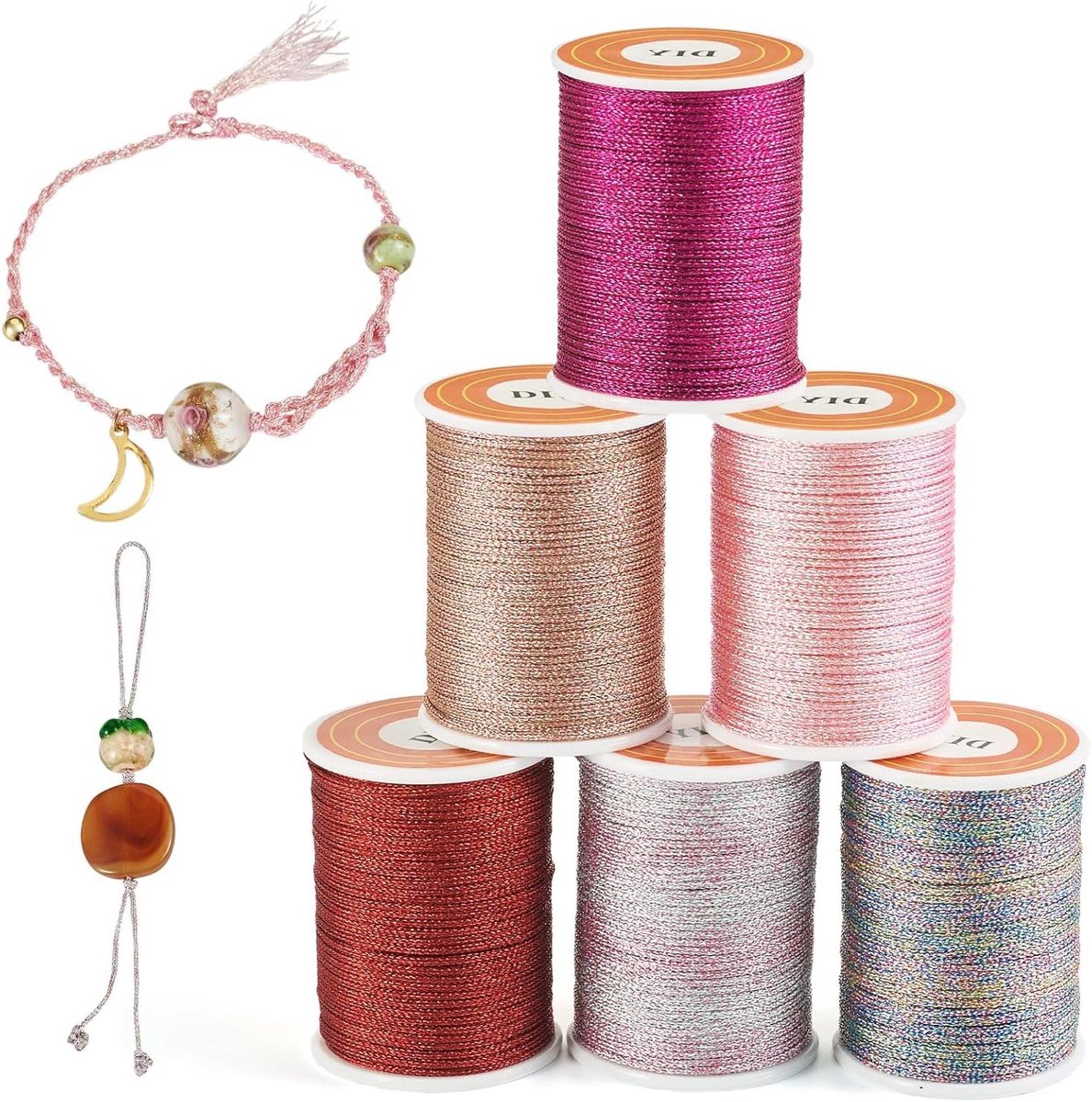 Metallic Draden - Borduurgaren - Sieraden Maken - 6 Rollen - 1 Mm Dikte - Meerkleurig