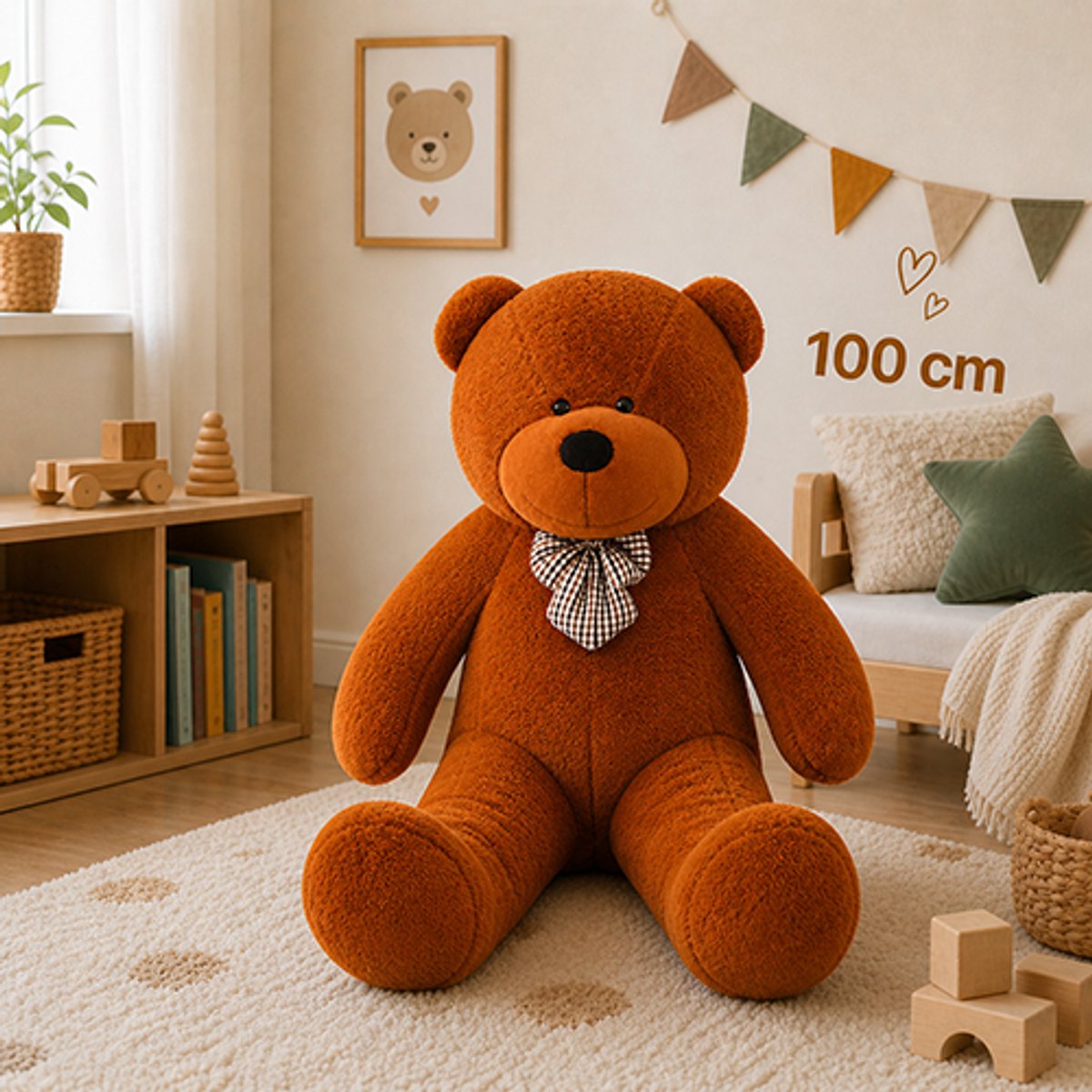 Grote knuffel - Bruine knuffelbeer - Voor volwassenen - 100 cm