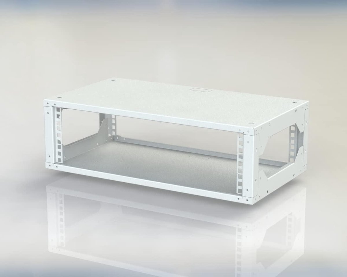 Serverkast - Netwerkkast Wandmodel - Kleine Netwerken - Open Zijkanten - 19 Inch Hoog - Grijs