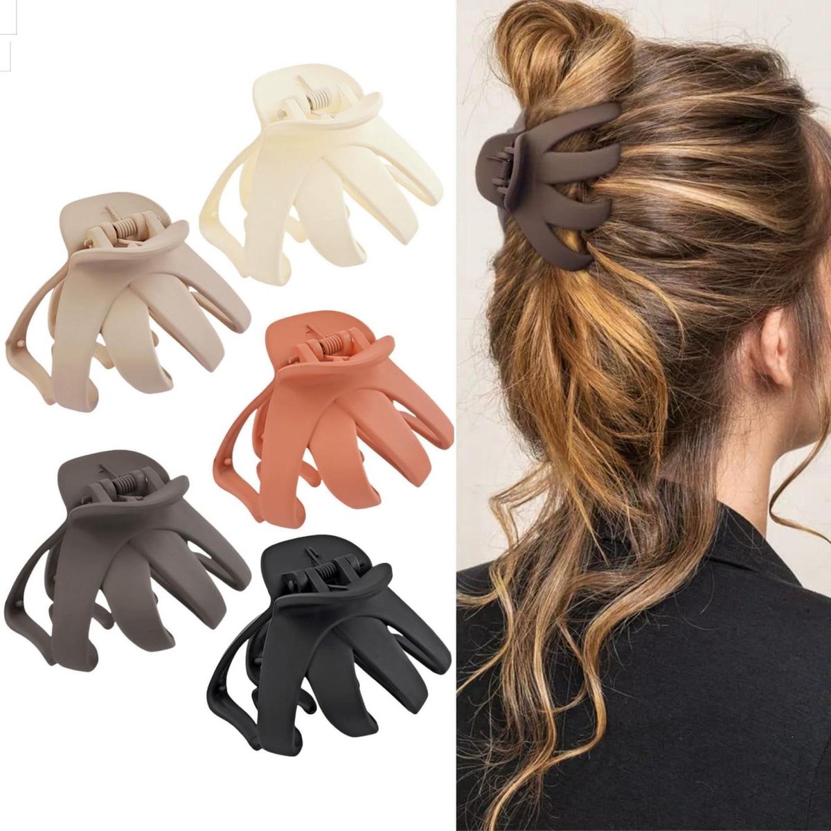 Octopus Clips - Haarklemmen - Haar Styling - Grote Maat - 15 cm - Zwart