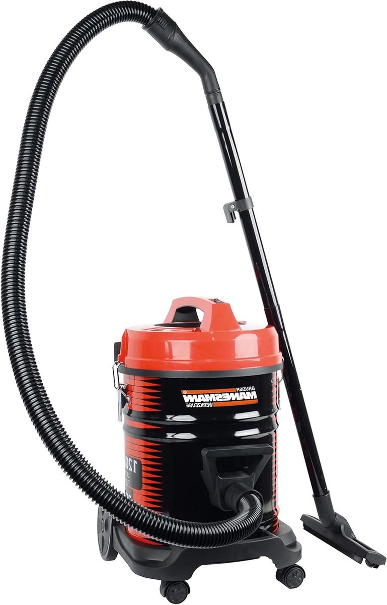 Droogzuiger - Stofzuiger Nat en Droog - Klus Opruimen - Hoge Zuigkracht 1200W - 25 Liter Tank - Zwart Rood