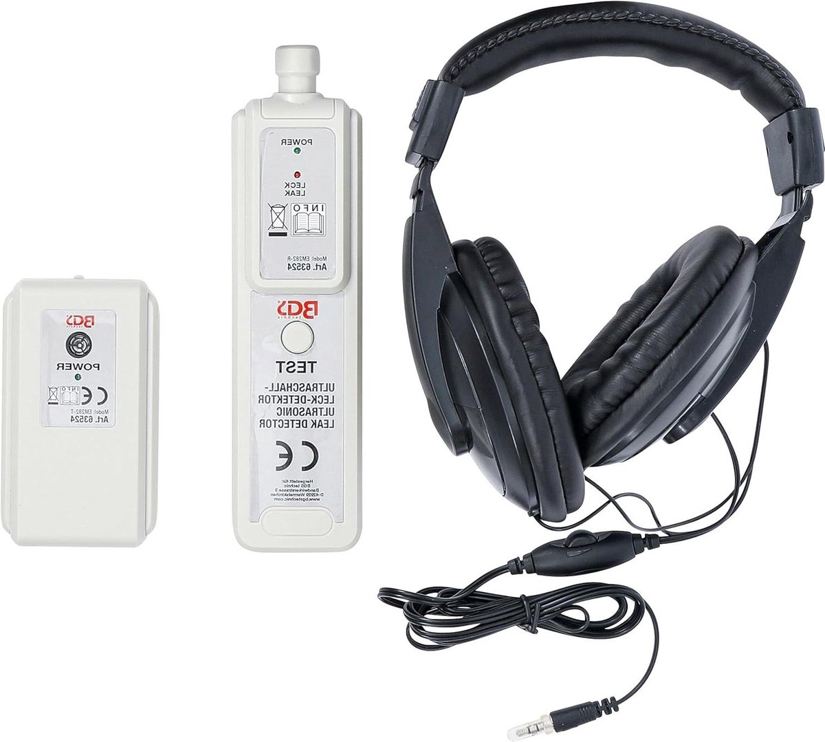 Ultrasone lekdetector - Lekzoeker - Lekkage opsporen - Optische akoestische weergave - 40 kHz - Grijs