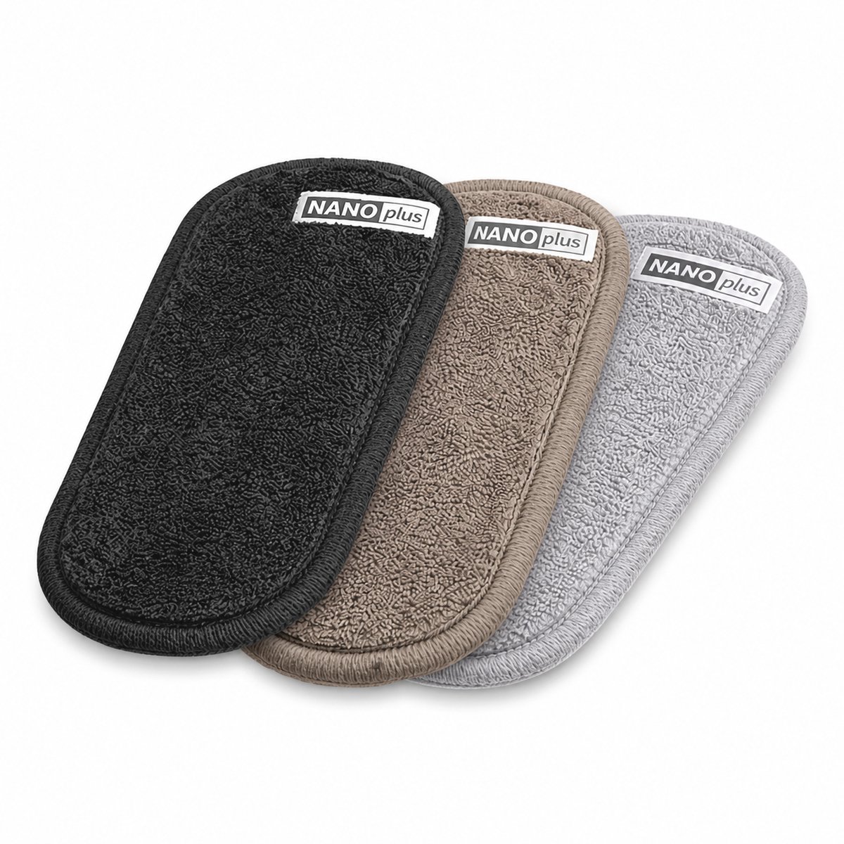 NanoPlus Brillendoekjes 3 Stuks – Zwart/Taupe/Grijs – Nanovezel (Microvezel) – Krasvrij & Streeploos – Voor Bril en Schermen
