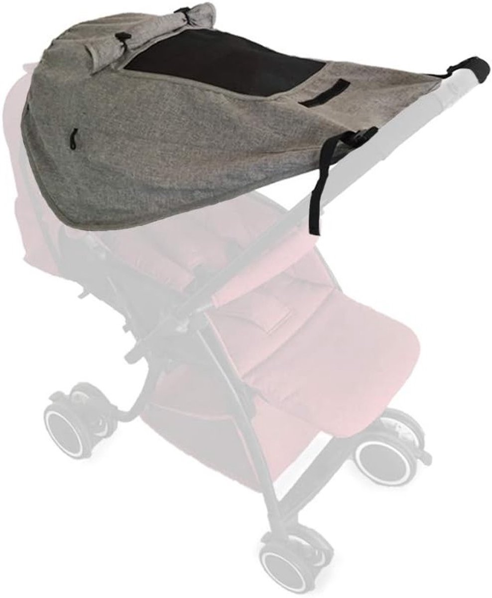 Universele Zonnekap voor Kinderwagen - UV Bescherming, Zonnebescherming en Skylight, Beveiligd met Drukknop en Elastische Banden, Ideaal voor Buggies en Kinderwagens