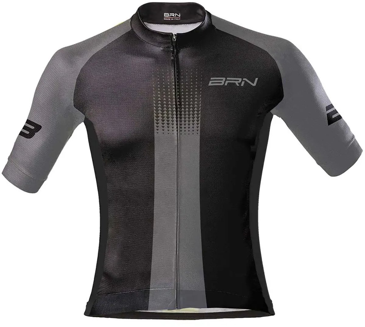 Brn Korte Mouw Wielertrui Grijs 2XL Man