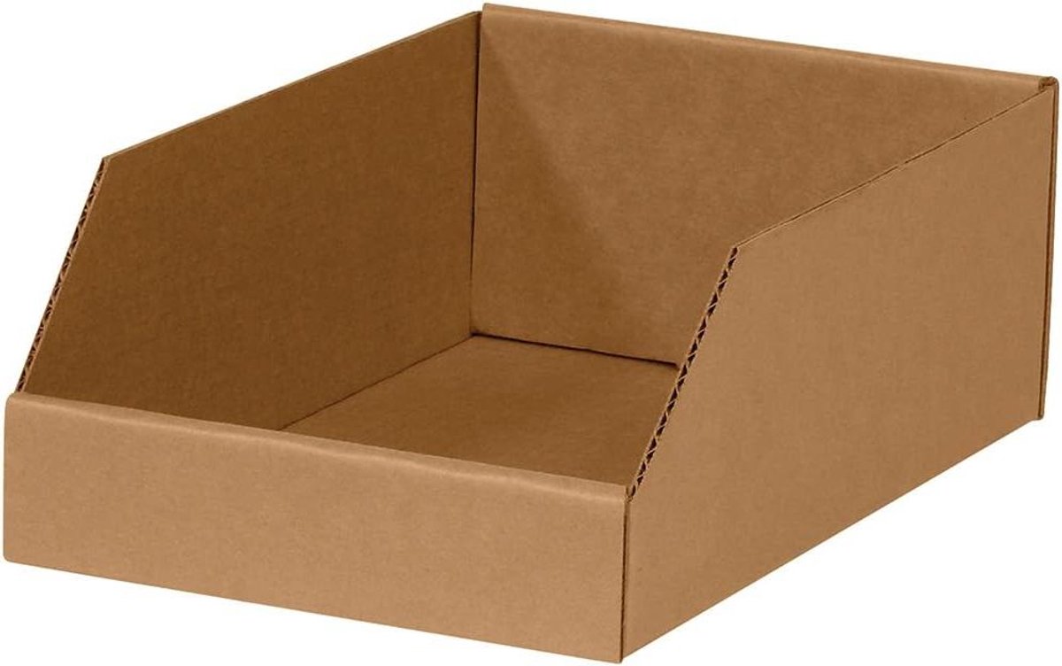 Opbergbakken Karton - Verzenddozen Kraft - Thuis Organiseren - Eendelige Constructie - 50 Stuks - Kraft