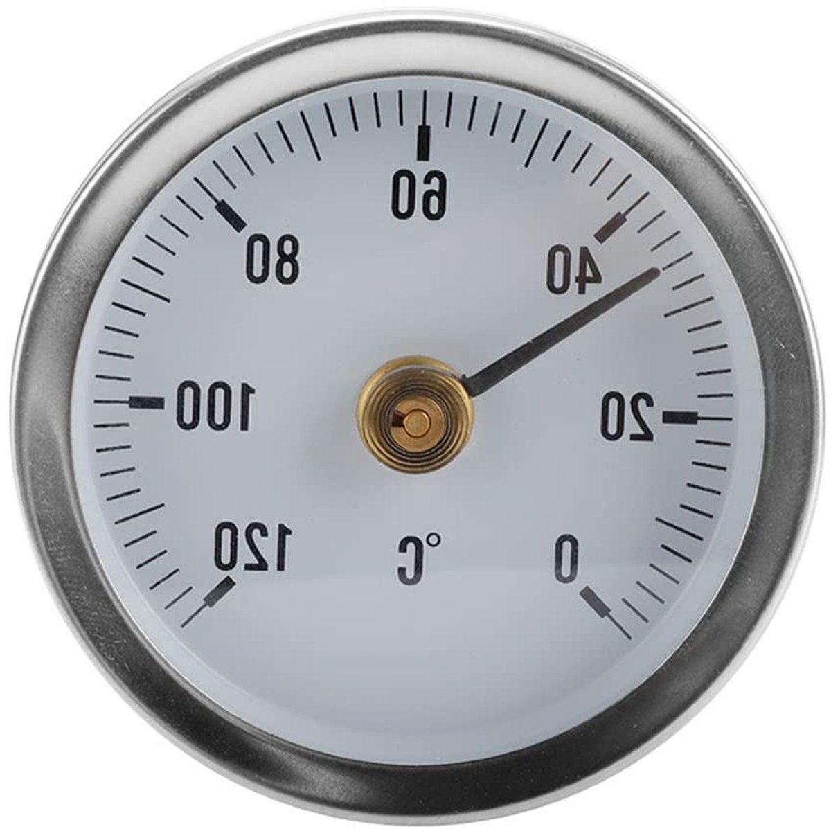Buis Thermometer - Pijp Temperatuurmeter - Leidingen Meten - Bimetaal Mechanisme - 63mm Diameter - Zilverkleurig