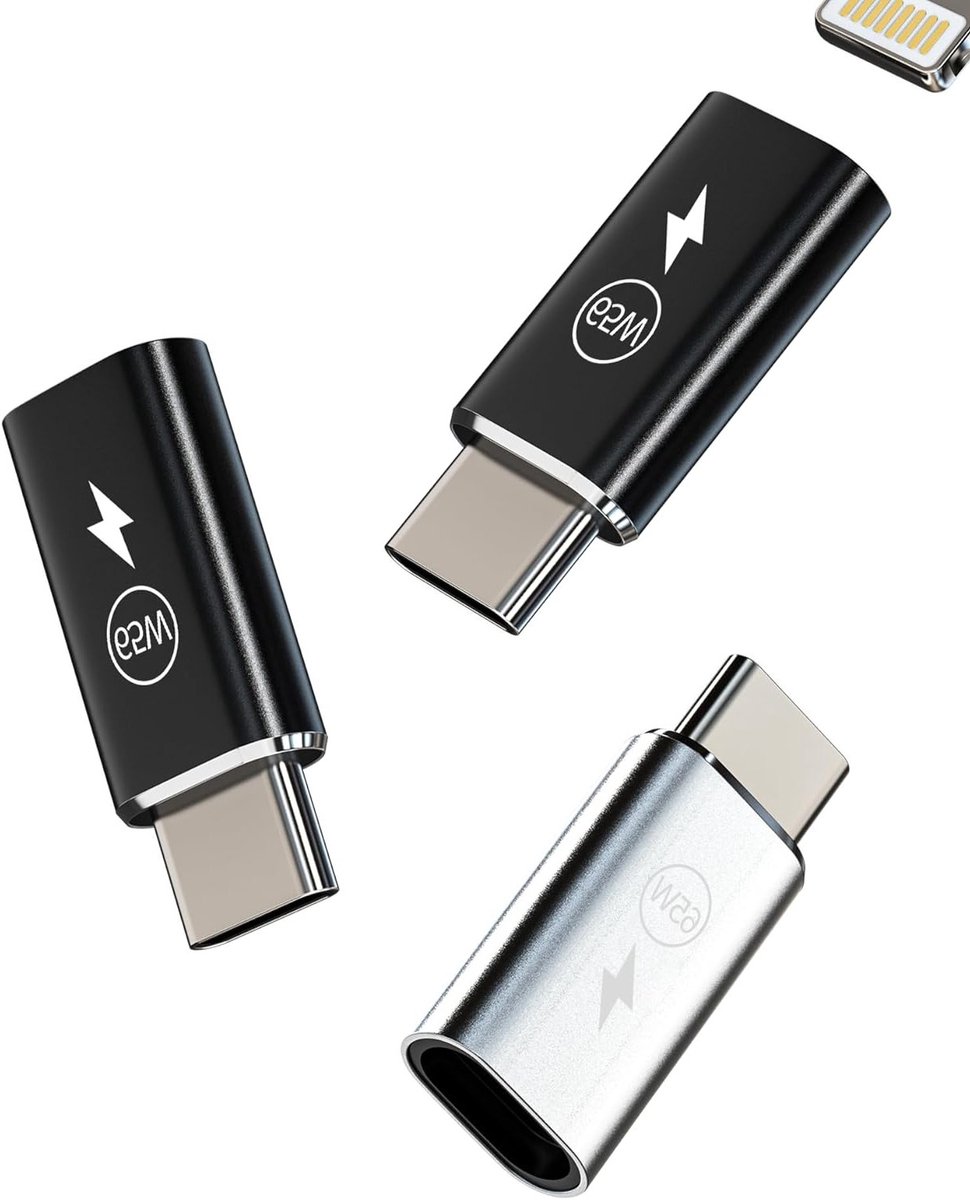 Adapter USB C Snellader Kabel voor iPhone 15 (3PCS) 65W Lightning naar Type-C Stekker voor Android en Apple Tablets, Compatibel met Samsung en iPad Pro