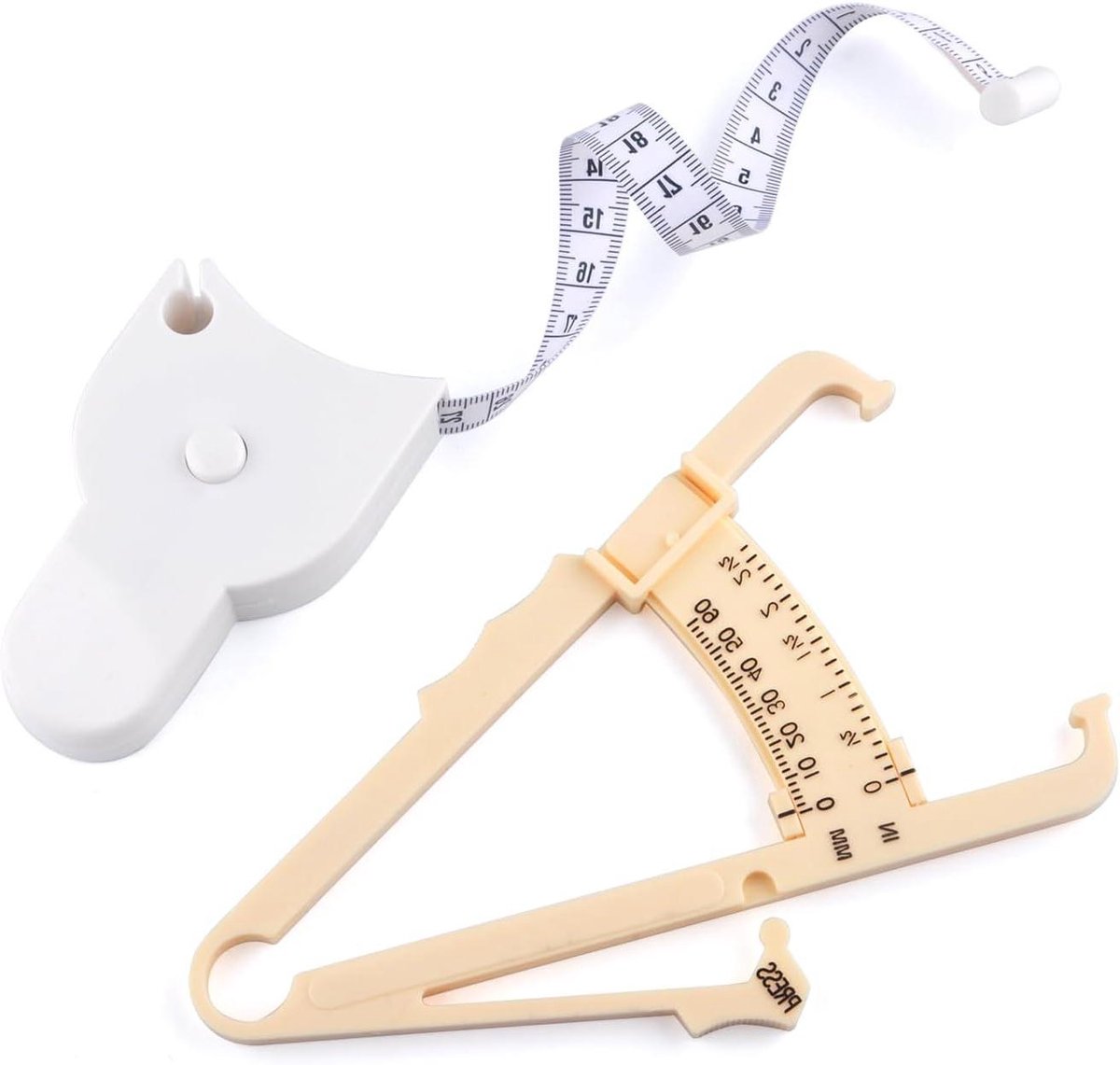 Lichaamsvetmeter set - Caliper meetlint - Lichaamsanalyse - Nauwkeurige meting - 16.4 cm - Zwart