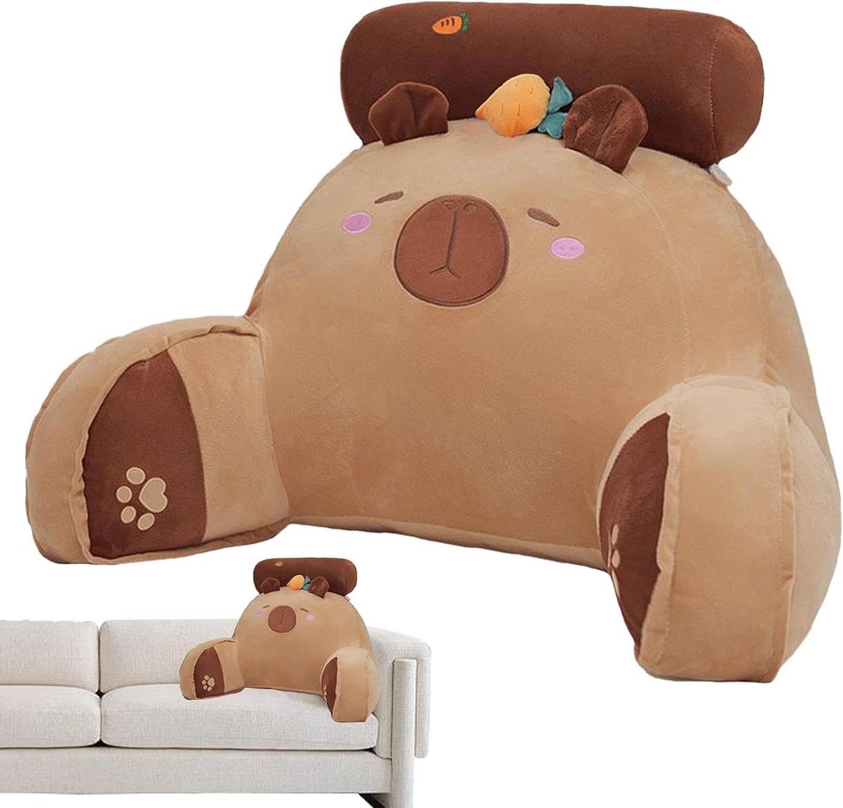 Leeskussen - Bedkussen Rugsteun - Comfortabel Ontspannen - Met Armleuningen - 65x45cm - Model E